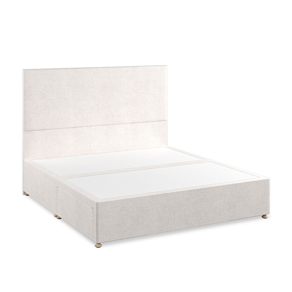 Penzance Super King-Size 2 Drawer Divan Bed in Brooklyn Fabric - Lace White 2