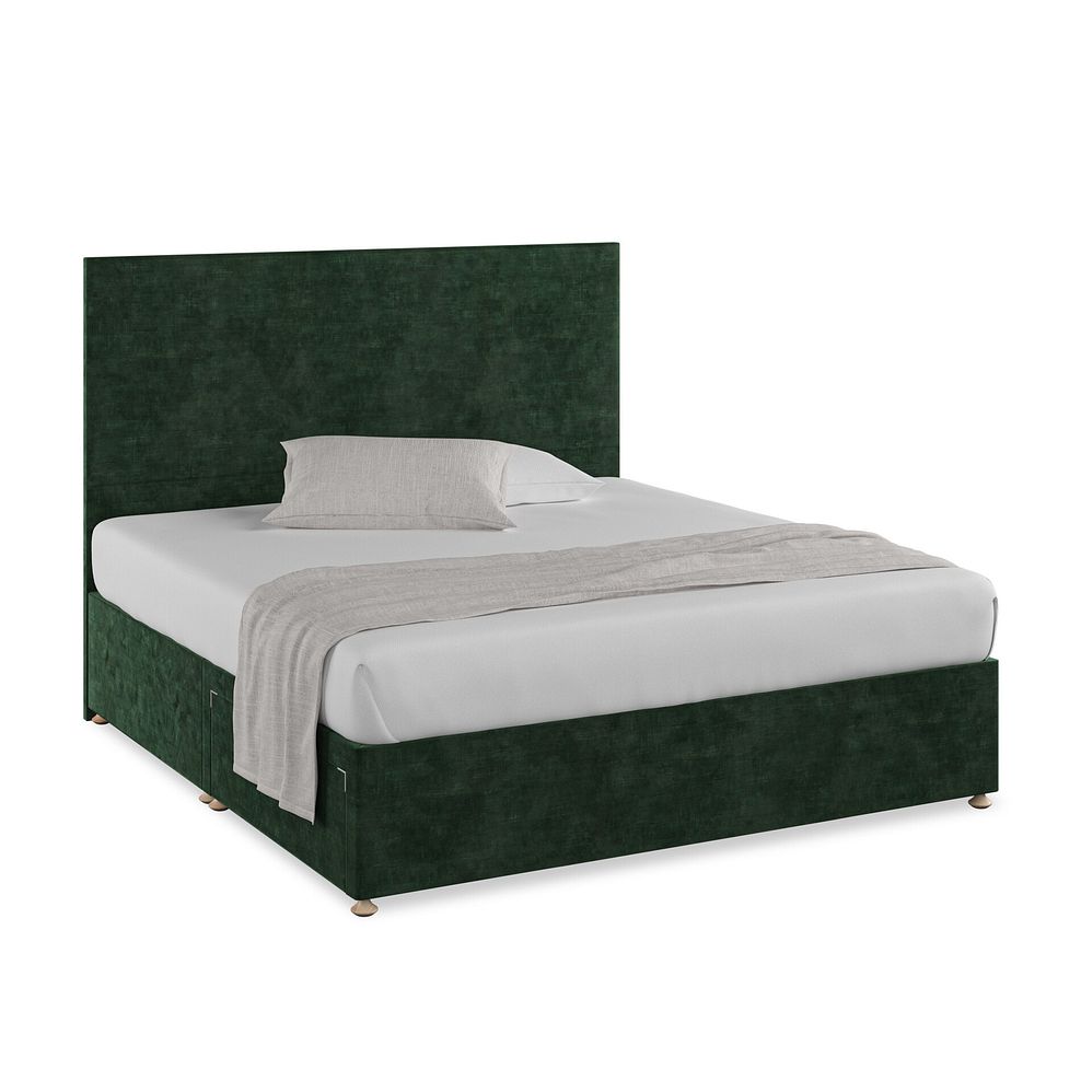 Penzance Super King-Size 2 Drawer Divan Bed in Heritage Velvet - Bottle Green 1