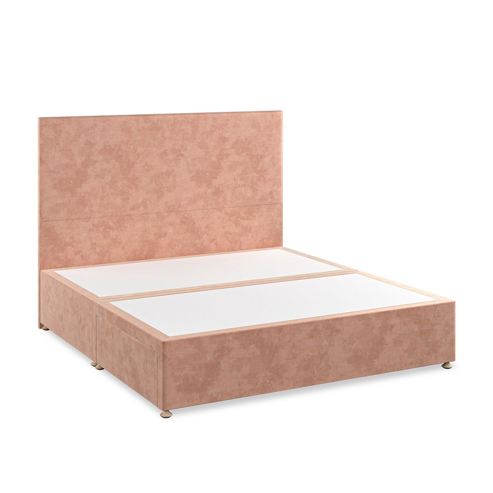 Penzance Super King-Size 2 Drawer Divan Bed in Heritage Velvet - Powder Pink 2