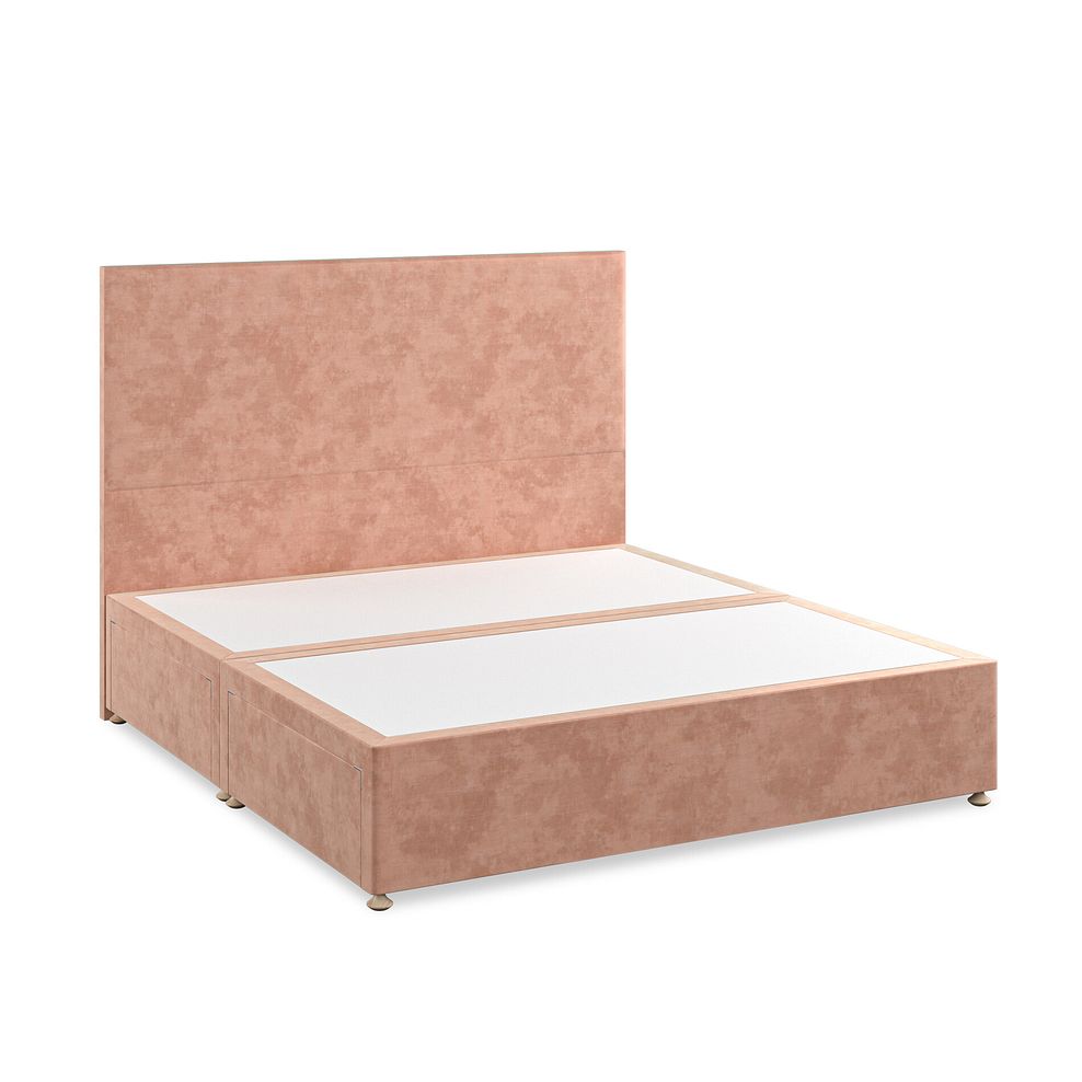 Penzance Super King-Size 4 Drawer Divan Bed in Heritage Velvet - Powder Pink 2