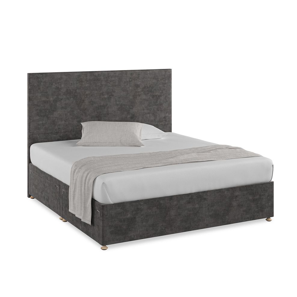 Penzance Super King-Size 4 Drawer Divan Bed in Heritage Velvet - Steel 1