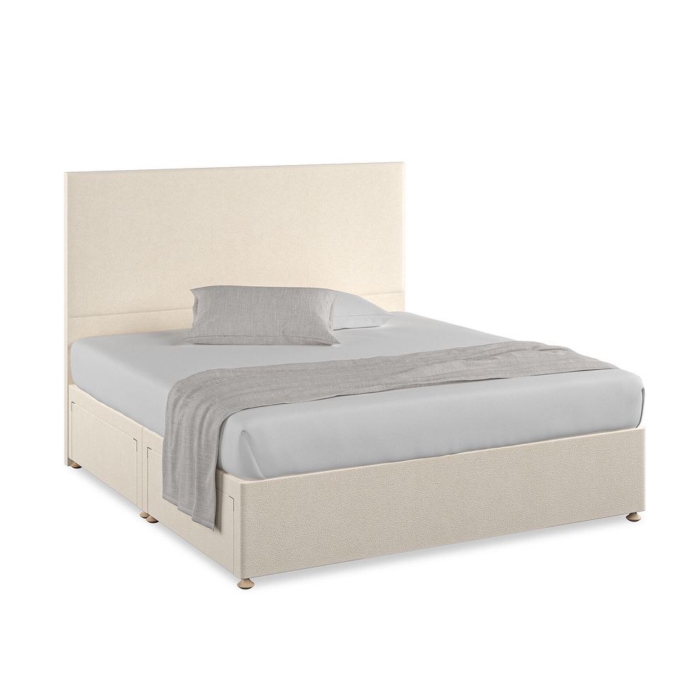 Penzance Super King-Size 4 Drawer Divan Bed in Venice Fabric - Cream 1