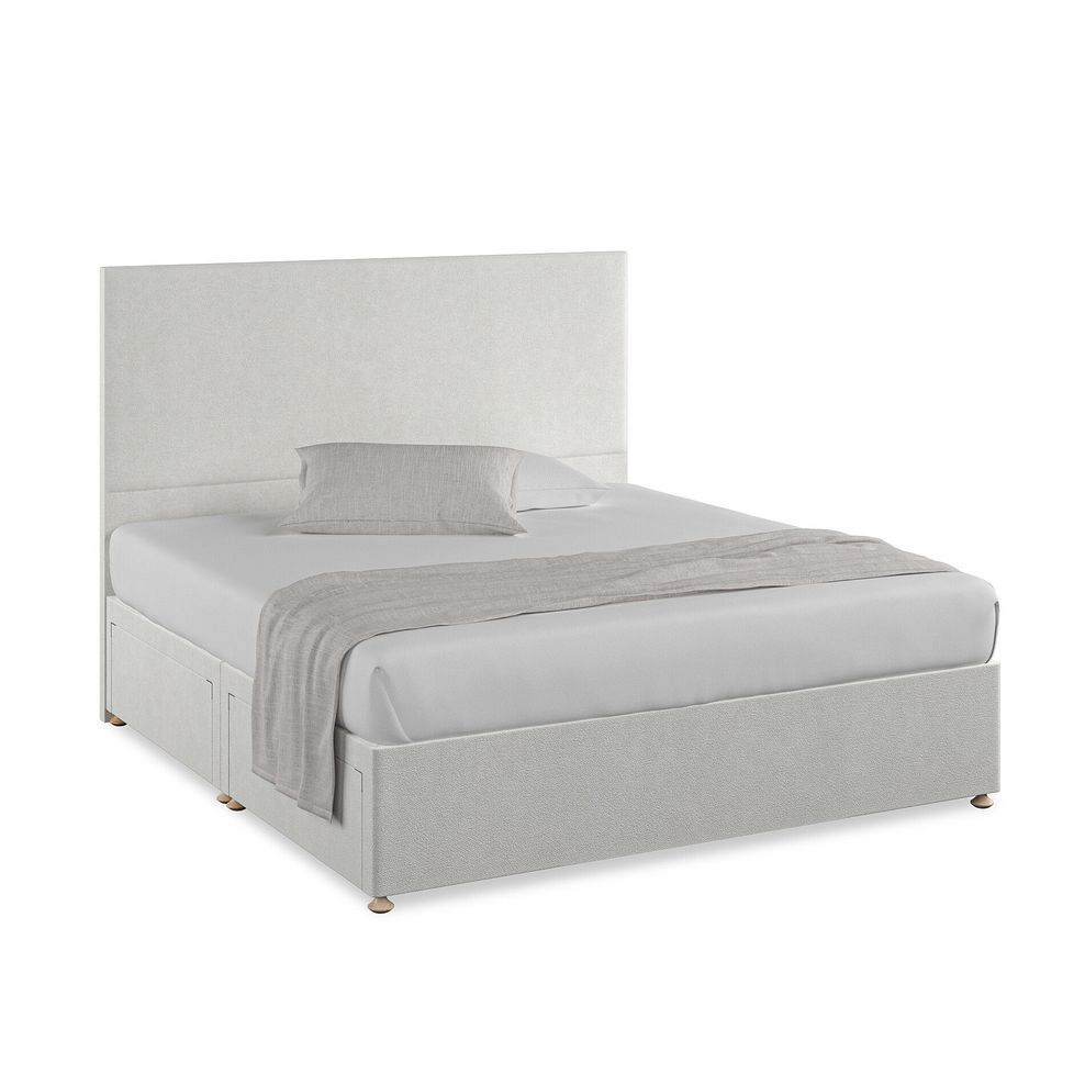 Penzance Super King-Size 4 Drawer Divan Bed in Venice Fabric - Silver 1