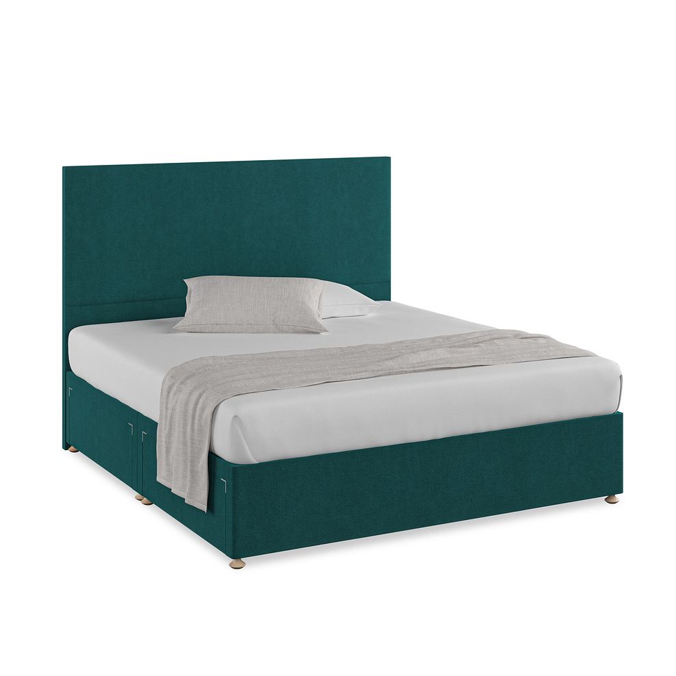 Penzance Super King-Size 4 Drawer Divan Bed in Venice Fabric - Teal 1