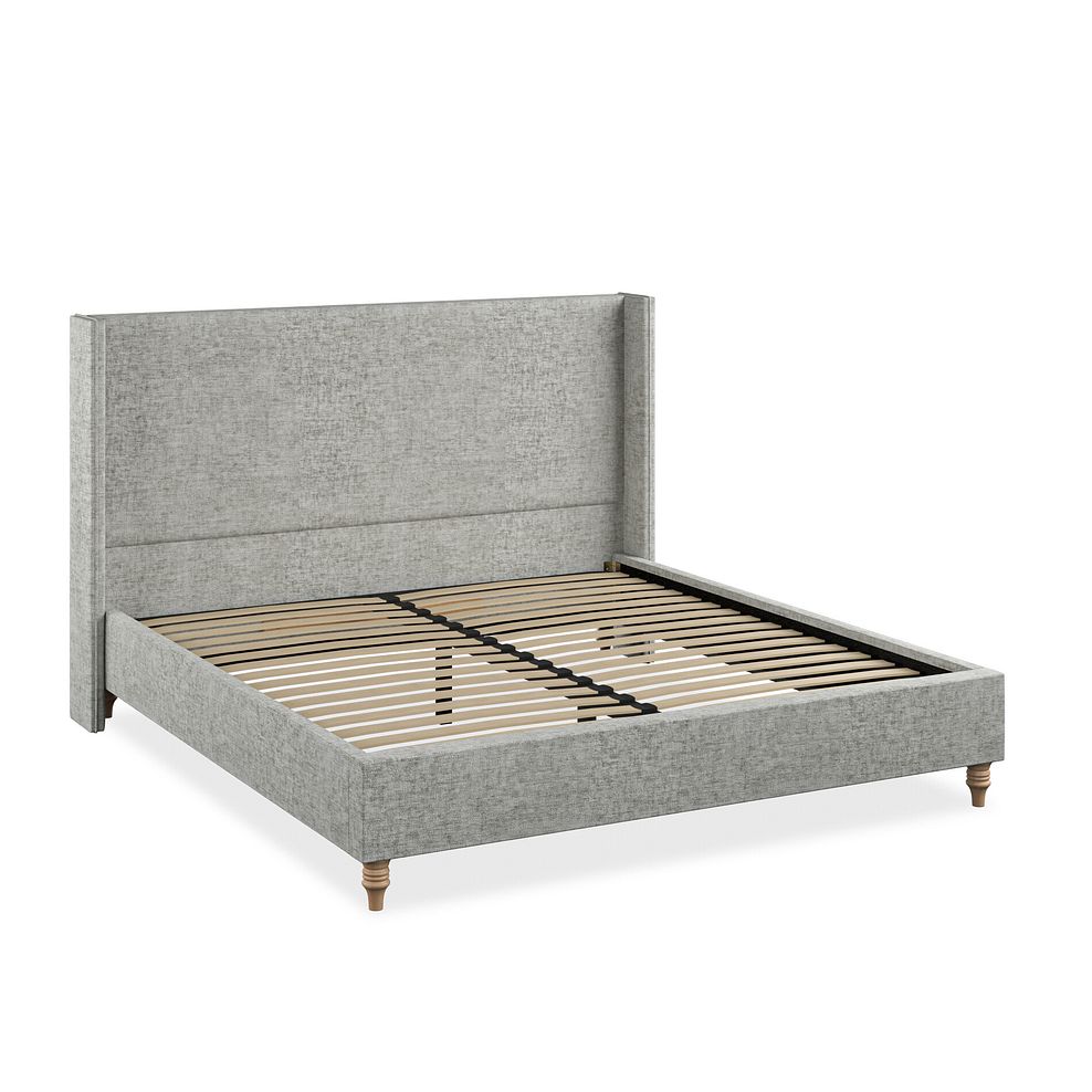 Penzance Super King-Size Bed with Winged Headboard in Brooklyn Fabric - Fallow Grey 2