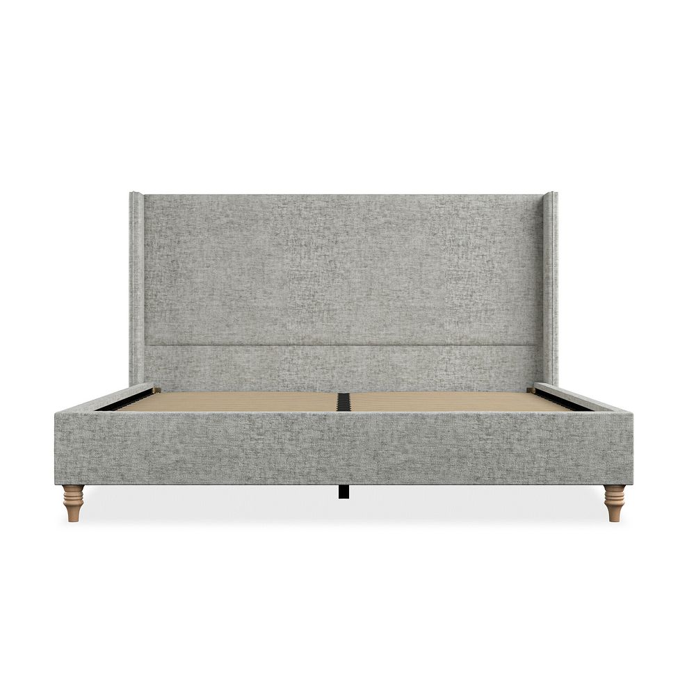 Penzance Super King-Size Bed with Winged Headboard in Brooklyn Fabric - Fallow Grey 3