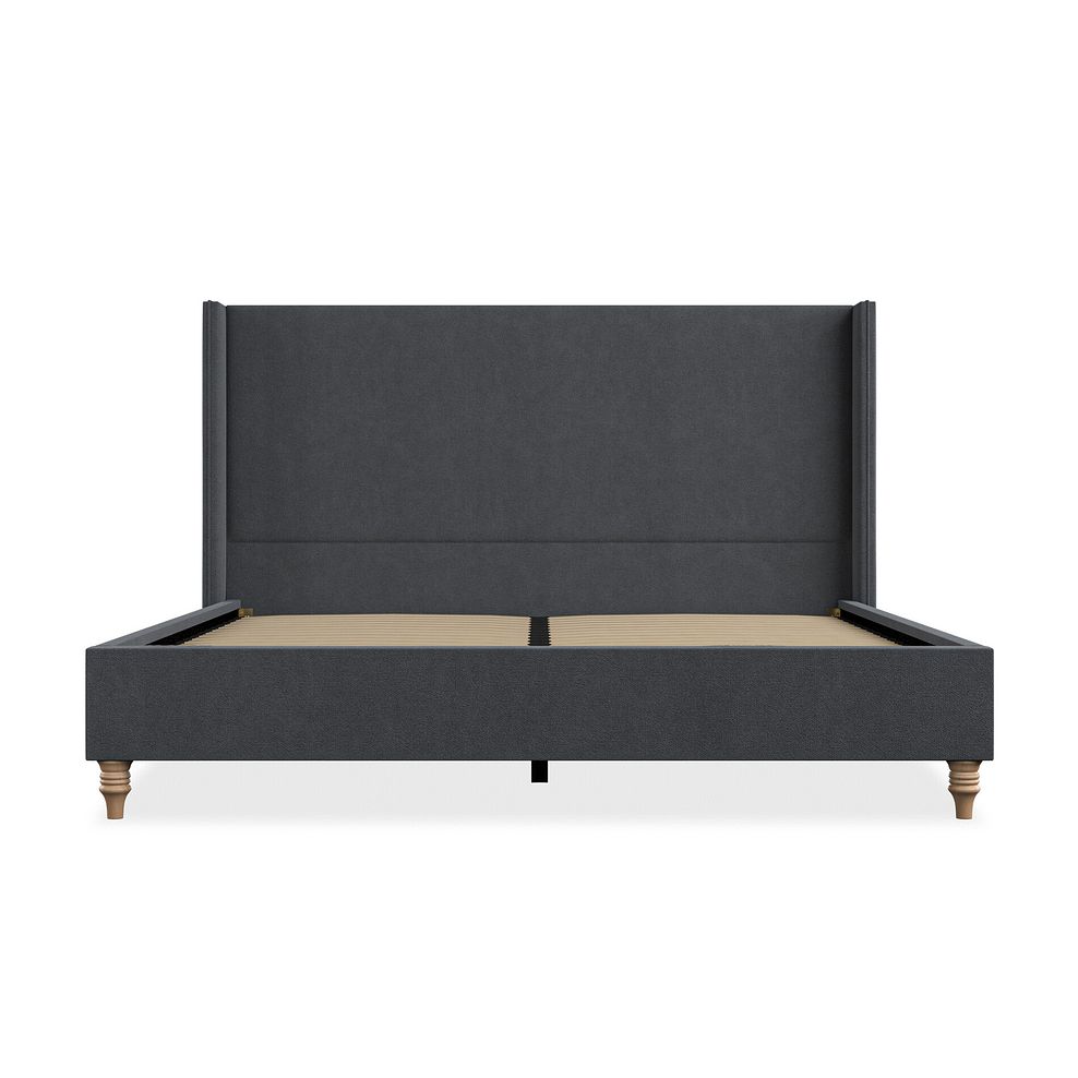 Penzance Super King-Size Bed with Winged Headboard in Venice Fabric - Anthracite 3