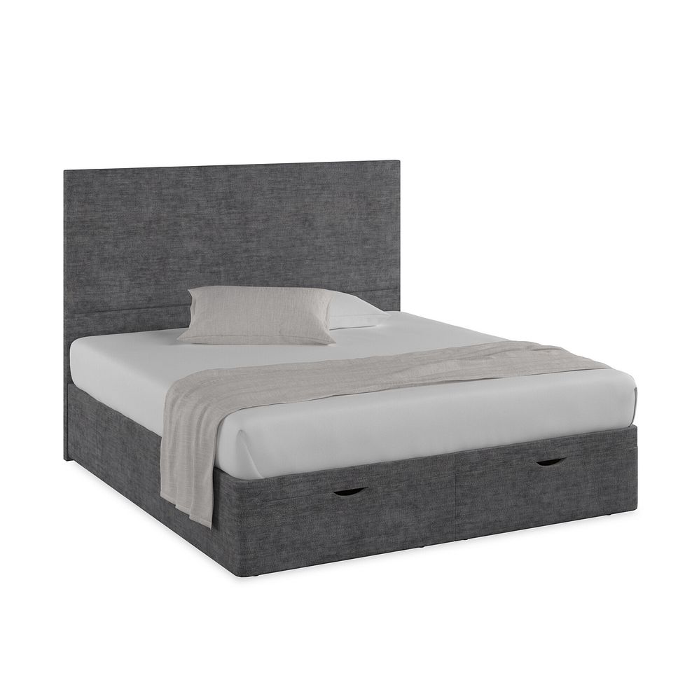 Penzance Super King-Size Storage Ottoman Bed in Brooklyn Fabric - Asteroid Grey 1