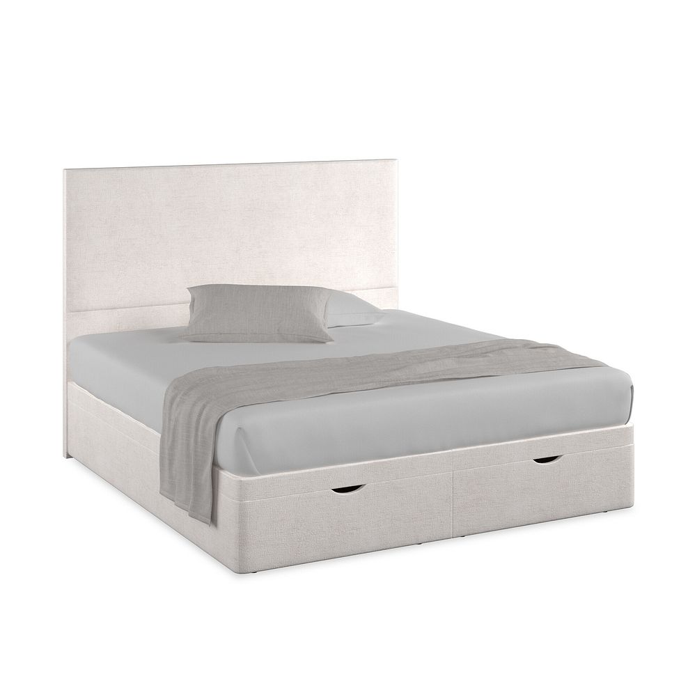 Penzance Super King-Size Storage Ottoman Bed in Brooklyn Fabric - Lace White 1