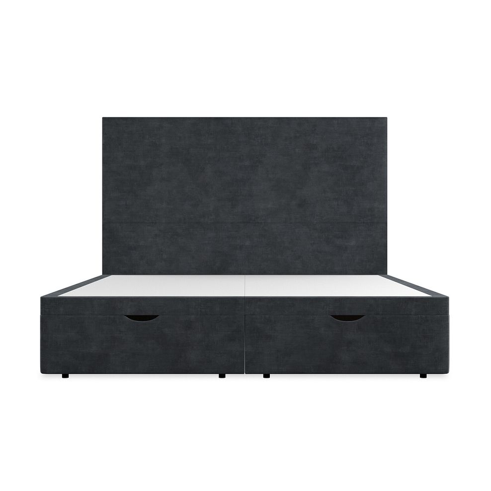 Penzance Super King-Size Storage Ottoman Bed in Heritage Velvet - Charcoal Thumbnail 4