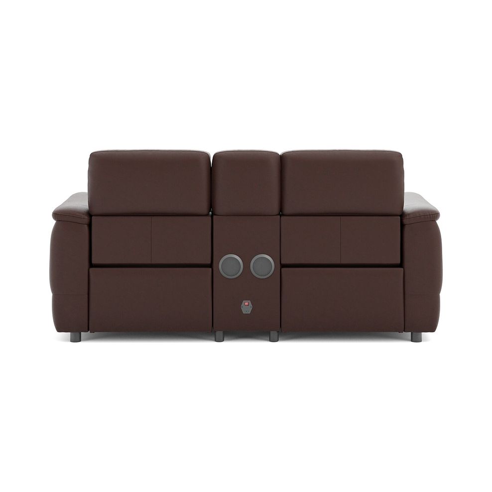 Phoenix 2 Seater Power Recliner Console Sofa with Smart Screen and Speakers in  Chestnut Leather 6
