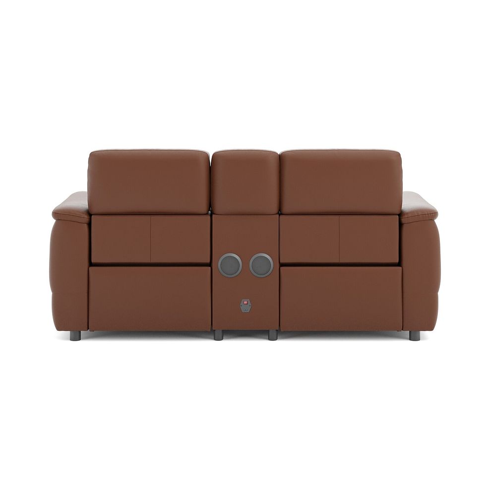 Phoenix 2 Seater Power Recliner Console Sofa with Smart Screen and Speakers in  Cognac Leather 6