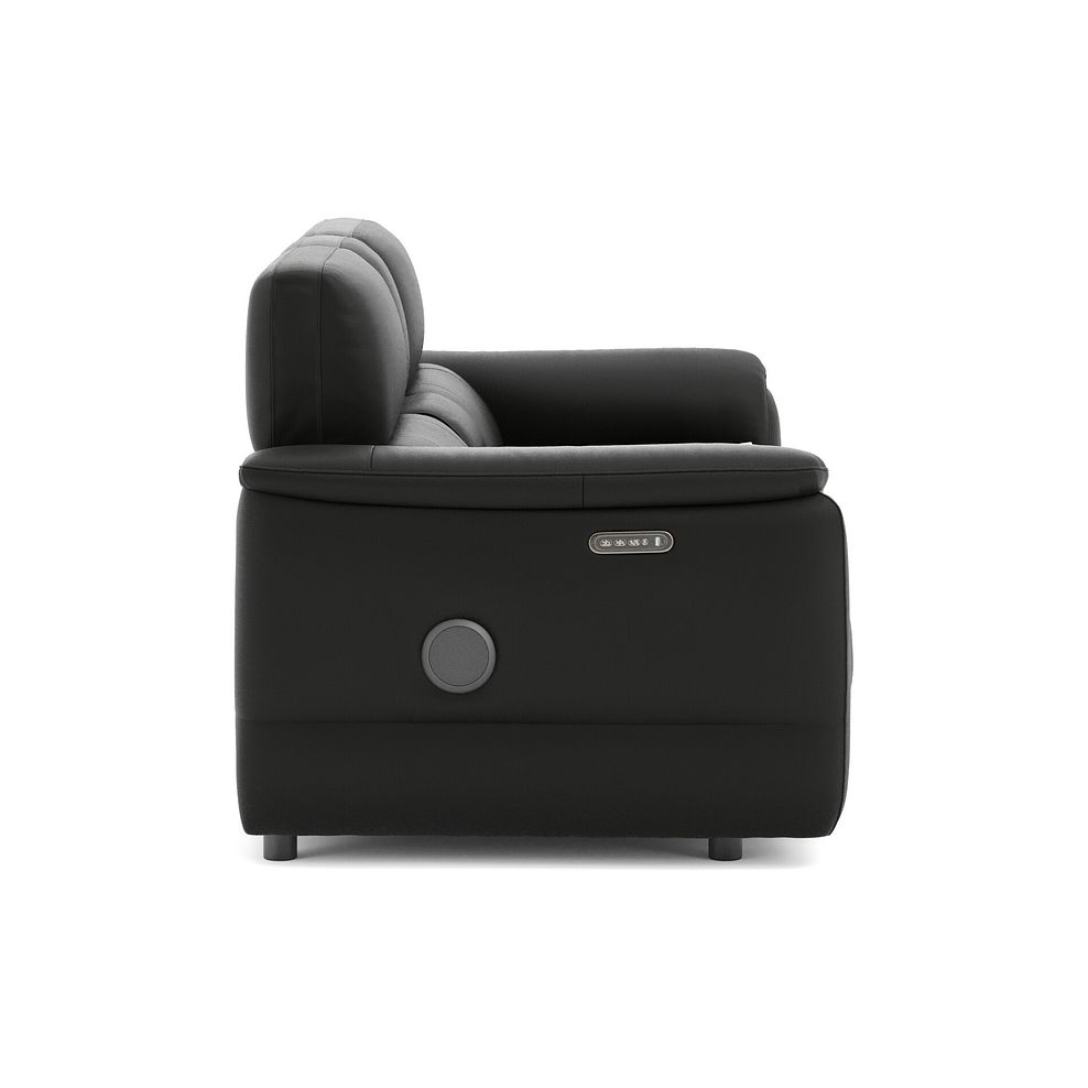 Phoenix 2 Seater Power Recliner Console Sofa with Smart Screen and Speakers in  Jet Black Leather 4