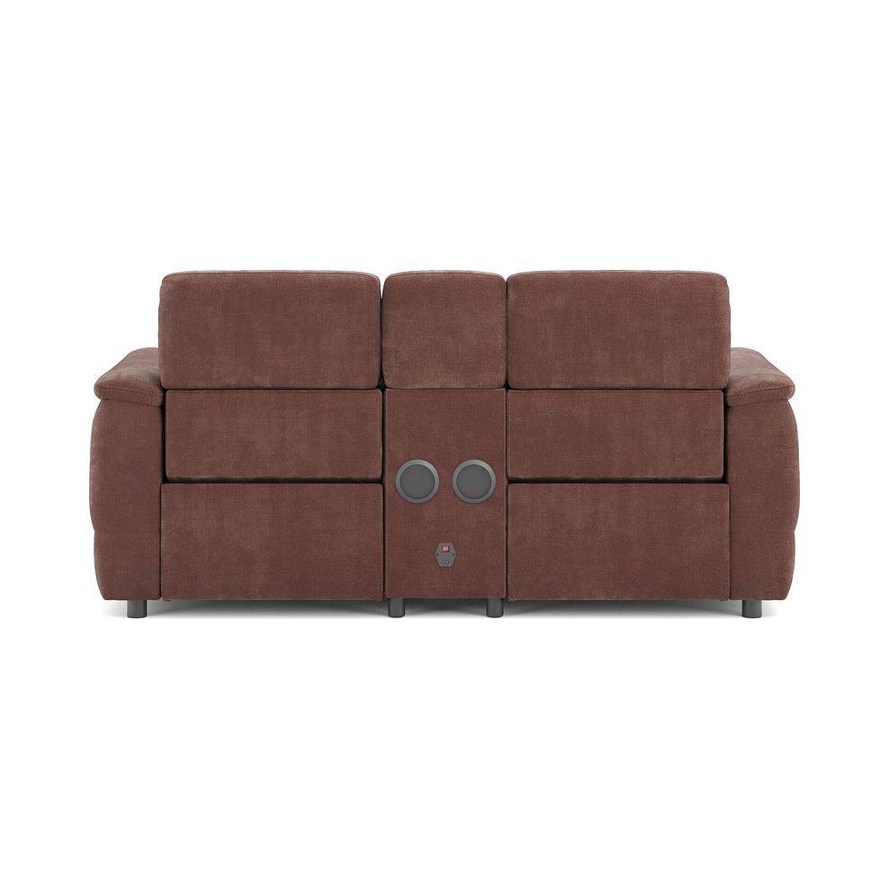 Phoenix 2 Seater Power Recliner Console Sofa with Smart Screen and Speakers in  Manhattan Burnt Sienna Fabric 6
