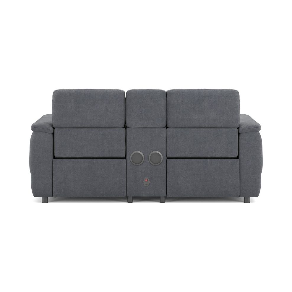 Phoenix 2 Seater Power Recliner Console Sofa with Smart Screen and Speakers in  Manhattan Charcoal Fabric 6