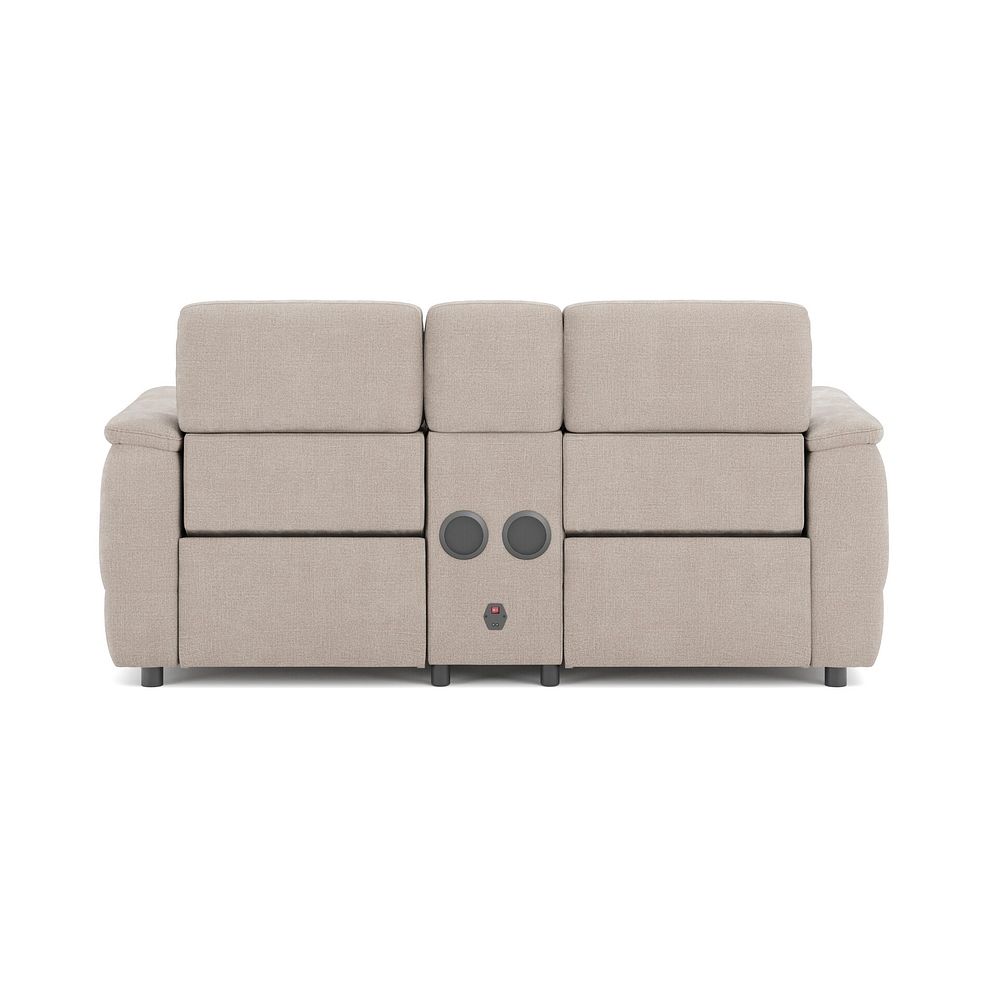 Phoenix 2 Seater Power Recliner Console Sofa with Smart Screen and Speakers in  Manhattan Cotton Fabric 6