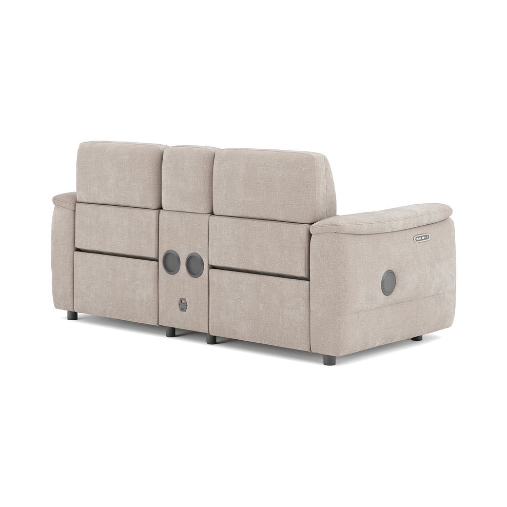 Phoenix 2 Seater Power Recliner Console Sofa with Smart Screen and Speakers in  Manhattan Cotton Fabric 5
