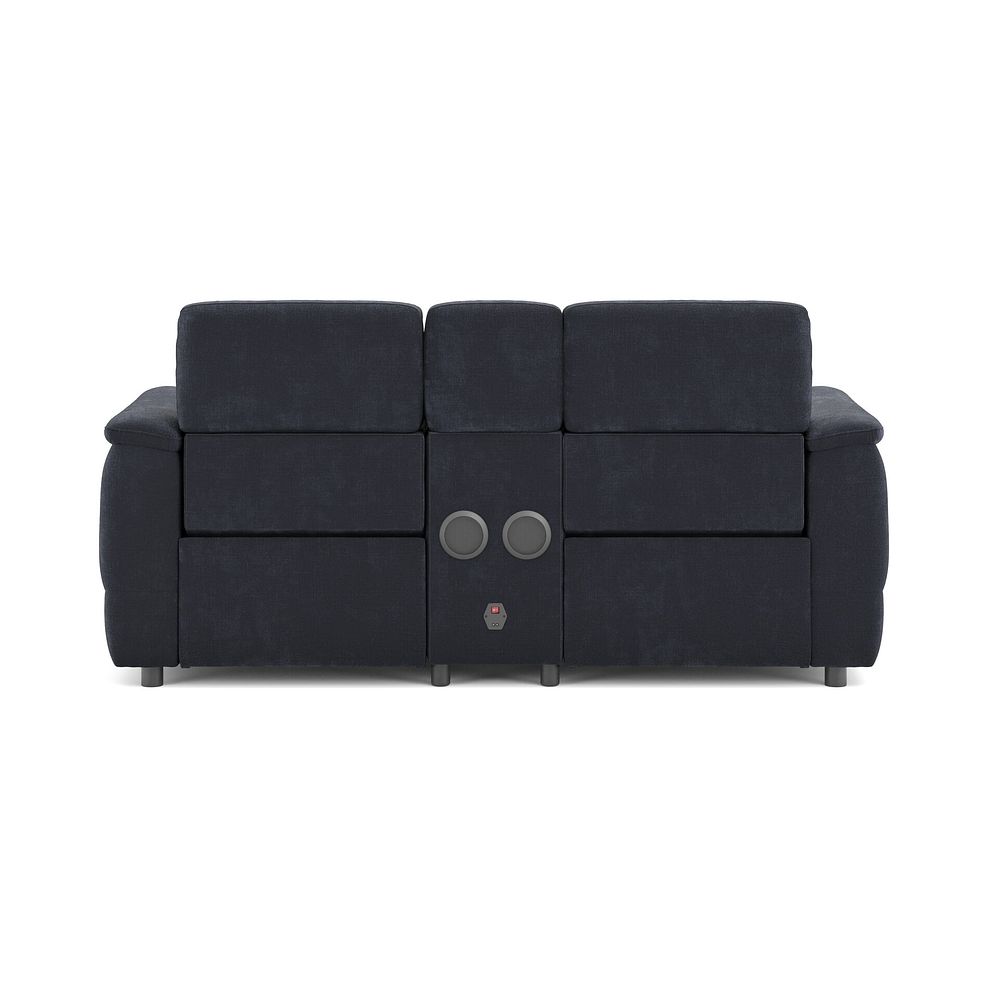 Phoenix 2 Seater Power Recliner Console Sofa with Smart Screen and Speakers in  Manhattan Indigo Fabric 6