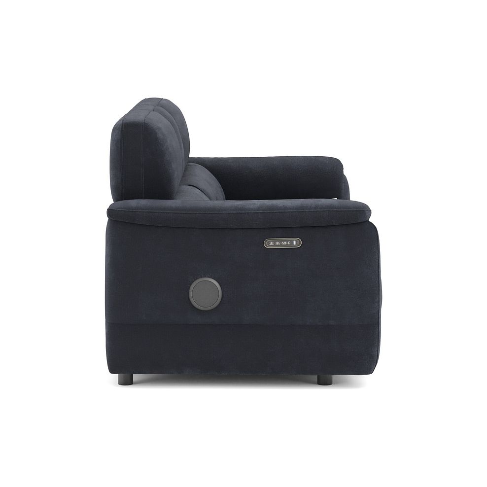 Phoenix 2 Seater Power Recliner Console Sofa with Smart Screen and Speakers in  Manhattan Indigo Fabric 4