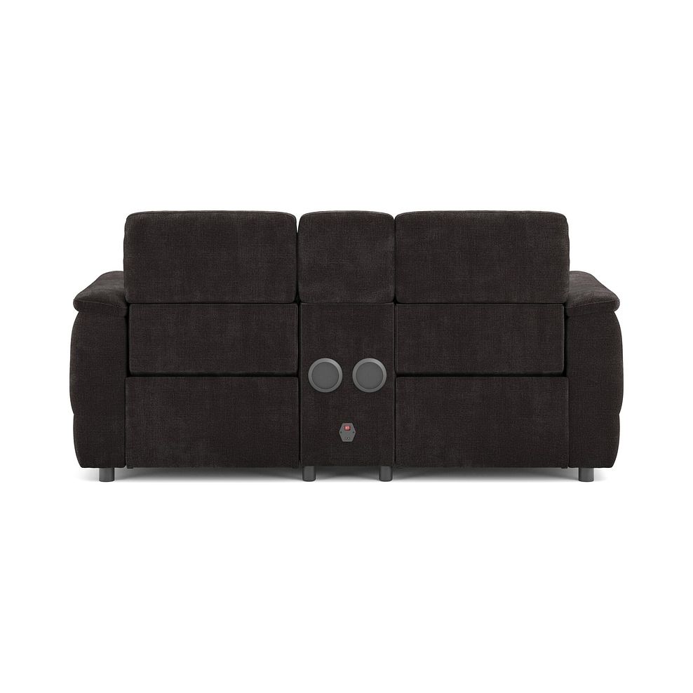 Phoenix 2 Seater Power Recliner Console Sofa with Smart Screen and Speakers in  Manhattan Mushroom Fabric 6