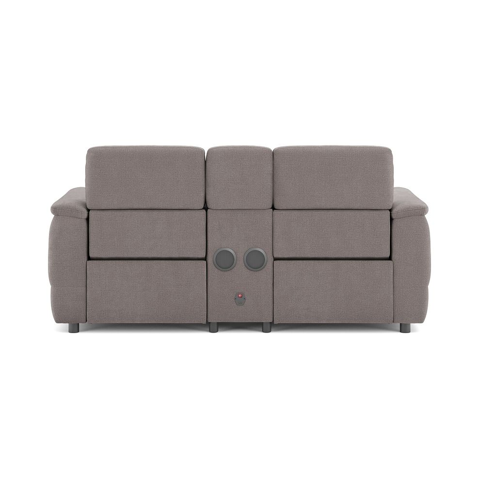 Phoenix 2 Seater Power Recliner Console Sofa with Smart Screen and Speakers in  Manhattan Nutmeg Fabric 6