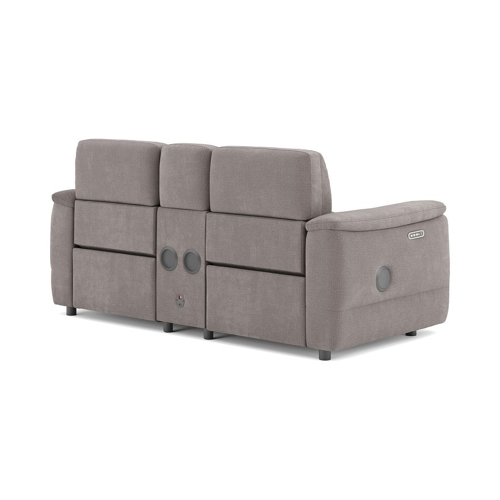 Phoenix 2 Seater Power Recliner Console Sofa with Smart Screen and Speakers in  Manhattan Nutmeg Fabric 5