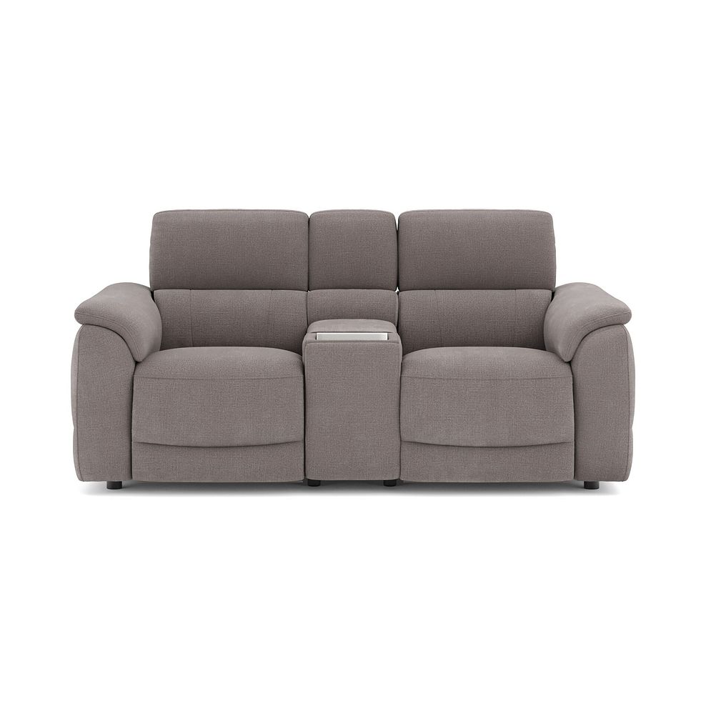 Phoenix 2 Seater Power Recliner Console Sofa with Smart Screen and Speakers in  Manhattan Nutmeg Fabric 2