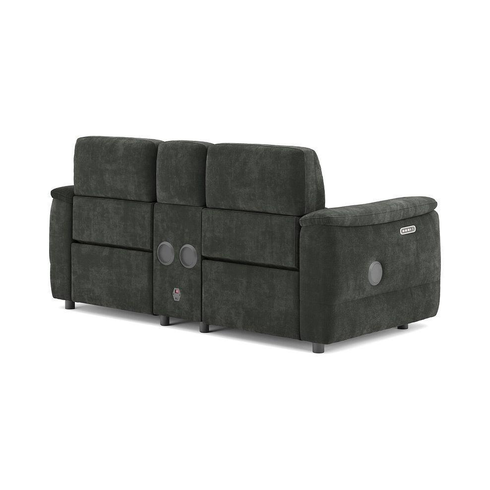 Phoenix 2 Seater Power Recliner Console Sofa with Smart Screen and Speakers in  Manhattan Pine Fabric 5