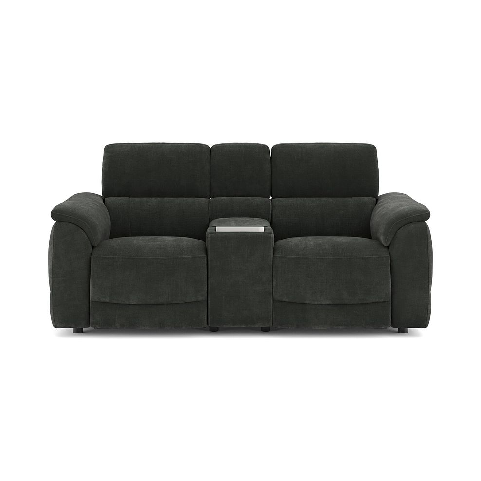 Phoenix 2 Seater Power Recliner Console Sofa with Smart Screen and Speakers in  Manhattan Pine Fabric 2