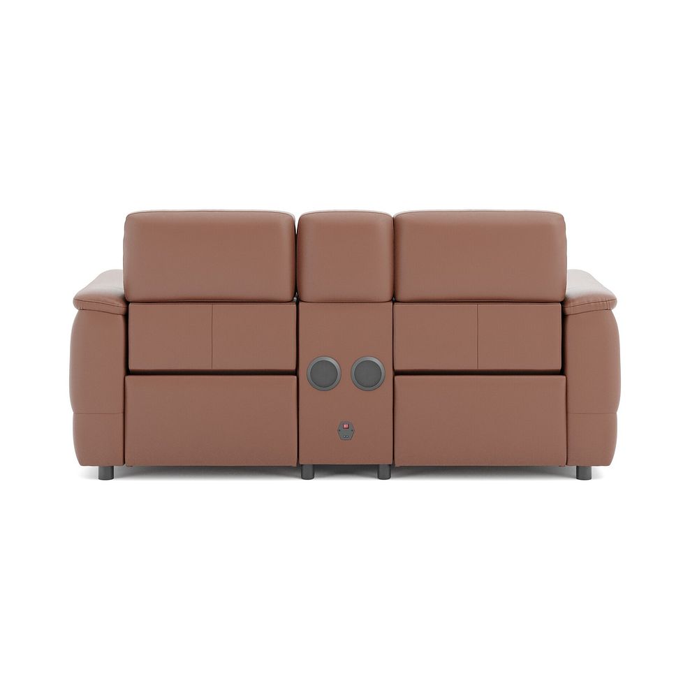Phoenix 2 Seater Power Recliner Console Sofa with Smart Screen and Speakers in  Mocha Mousse Leather 6