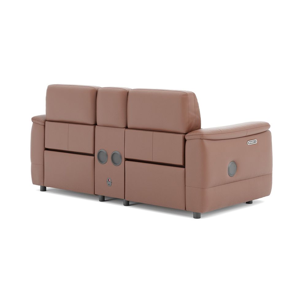 Phoenix 2 Seater Power Recliner Console Sofa with Smart Screen and Speakers in  Mocha Mousse Leather 5