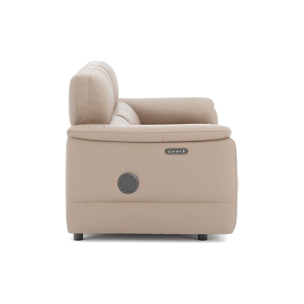 Phoenix 2 Seater Power Recliner Console Sofa with Smart Screen and Speakers in  Mushroom Leather 4