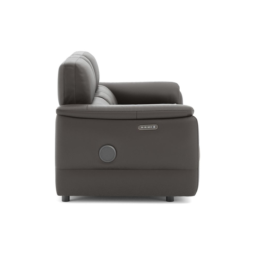 Phoenix 2 Seater Power Recliner Console Sofa with Smart Screen and Speakers in  Storm Leather 4