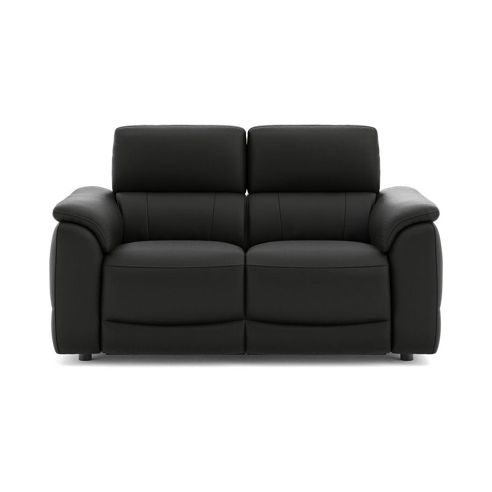 Phoenix 2 Seater Power Recliner Sofa in  Jet Black Leather 2