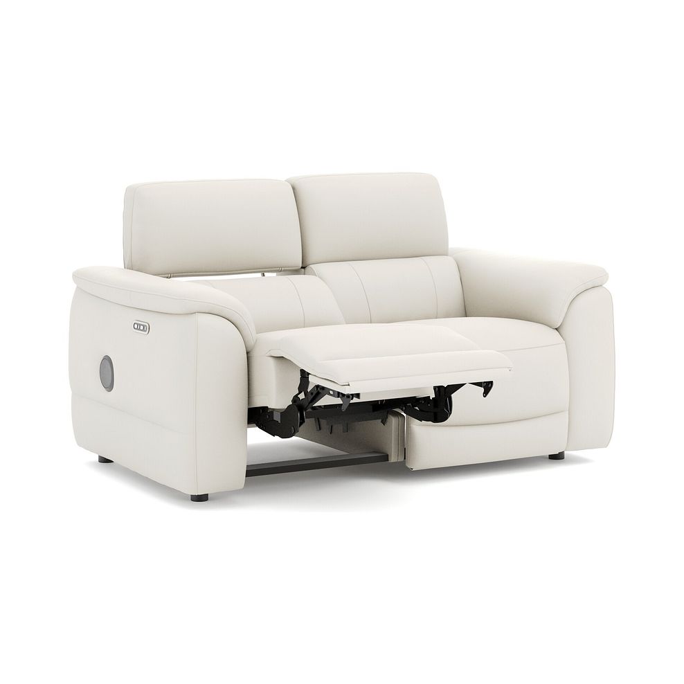 Phoenix 2 Seater Power Recliner Sofa with Adjustable Power Headrests and Speakers in  Bone China Leather 3