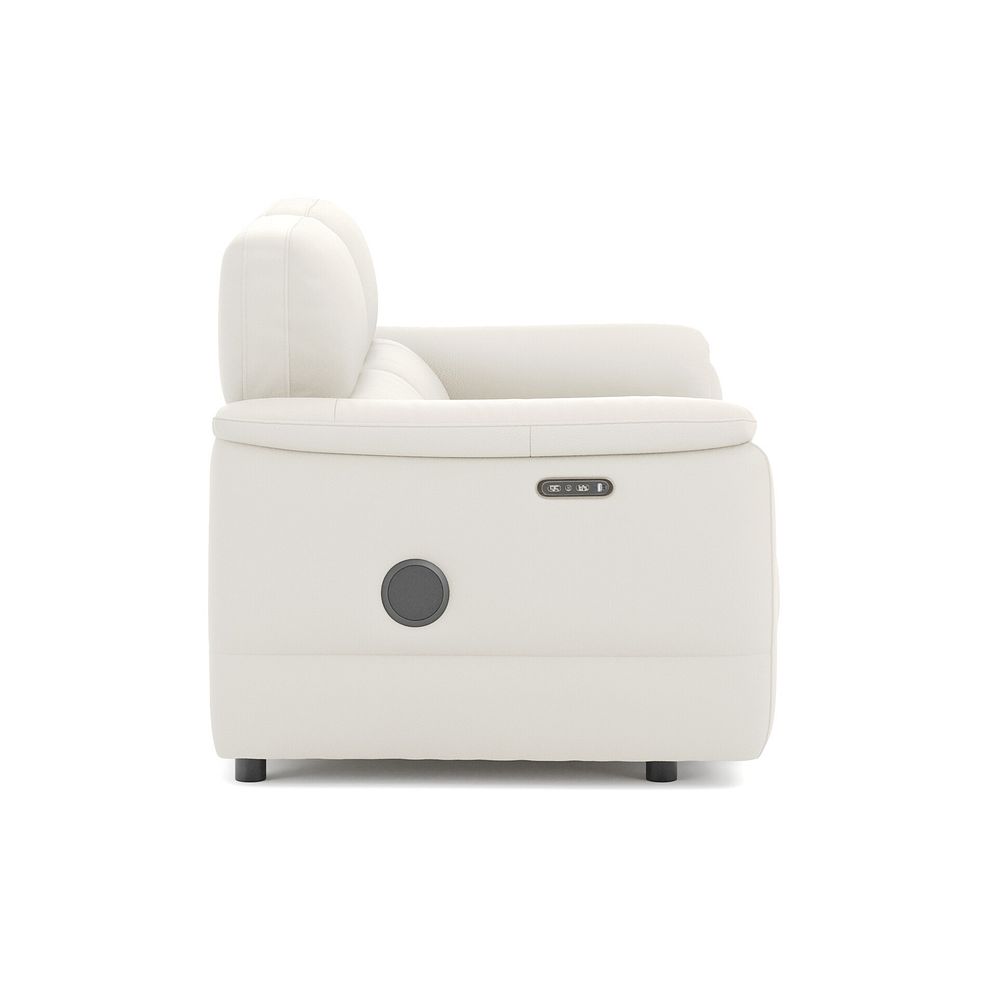 Phoenix 2 Seater Power Recliner Sofa with Adjustable Power Headrests and Speakers in  Bone China Leather 4