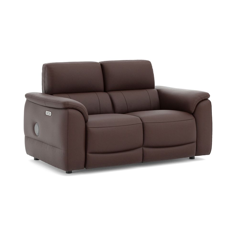 Phoenix 2 Seater Power Recliner Sofa with Adjustable Power Headrests and Speakers in  Chestnut Leather 1