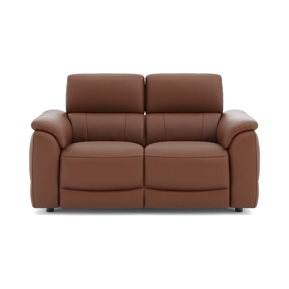 Phoenix 2 Seater Power Recliner Sofa with Adjustable Power Headrests and Speakers in  Cognac Leather 2