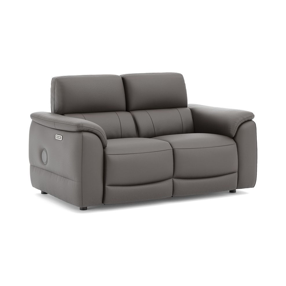 Phoenix 2 Seater Power Recliner Sofa with Adjustable Power Headrests and Speakers in  Elephant Grey Leather 1