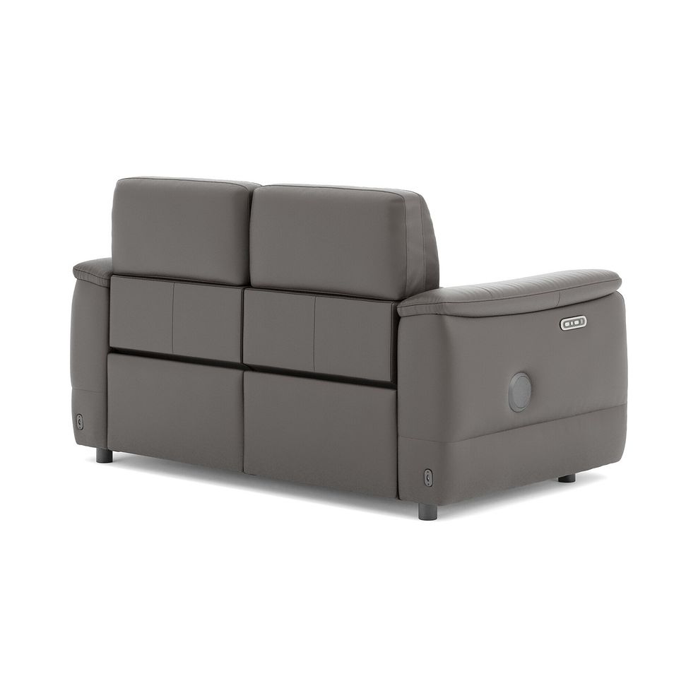 Phoenix 2 Seater Power Recliner Sofa with Adjustable Power Headrests and Speakers in  Elephant Grey Leather 5