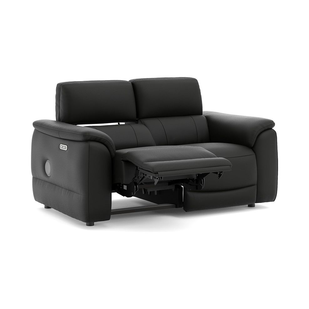 Phoenix 2 Seater Power Recliner Sofa with Adjustable Power Headrests and Speakers in  Jet Black Leather 3