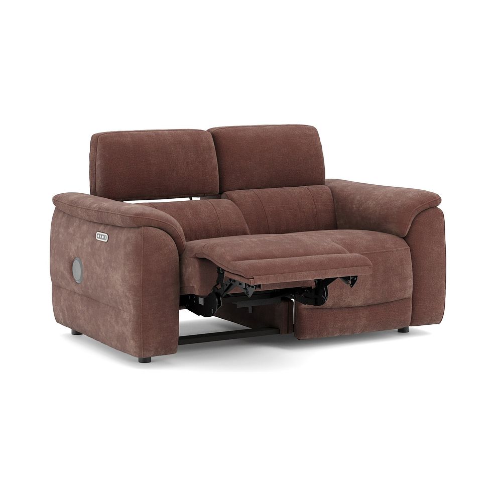 Phoenix 2 Seater Power Recliner Sofa with Adjustable Power Headrests and Speakers in  Manhattan Burnt Sienna Fabric 3