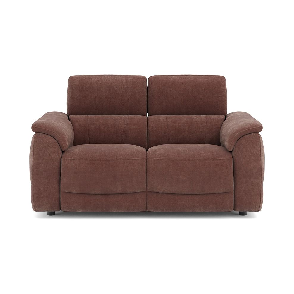 Phoenix 2 Seater Power Recliner Sofa with Adjustable Power Headrests and Speakers in  Manhattan Burnt Sienna Fabric 2