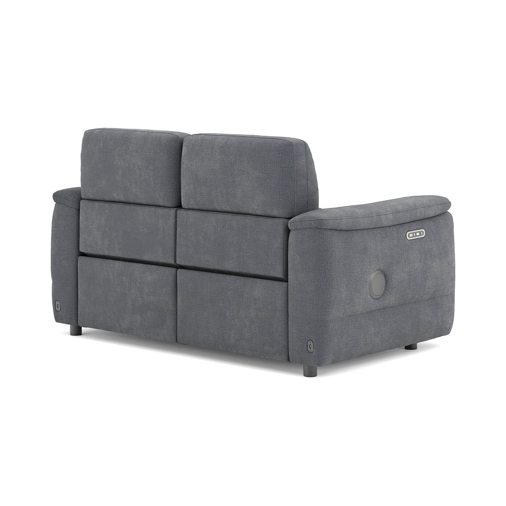 Phoenix 2 Seater Power Recliner Sofa with Adjustable Power Headrests and Speakers in  Manhattan Charcoal Fabric 5