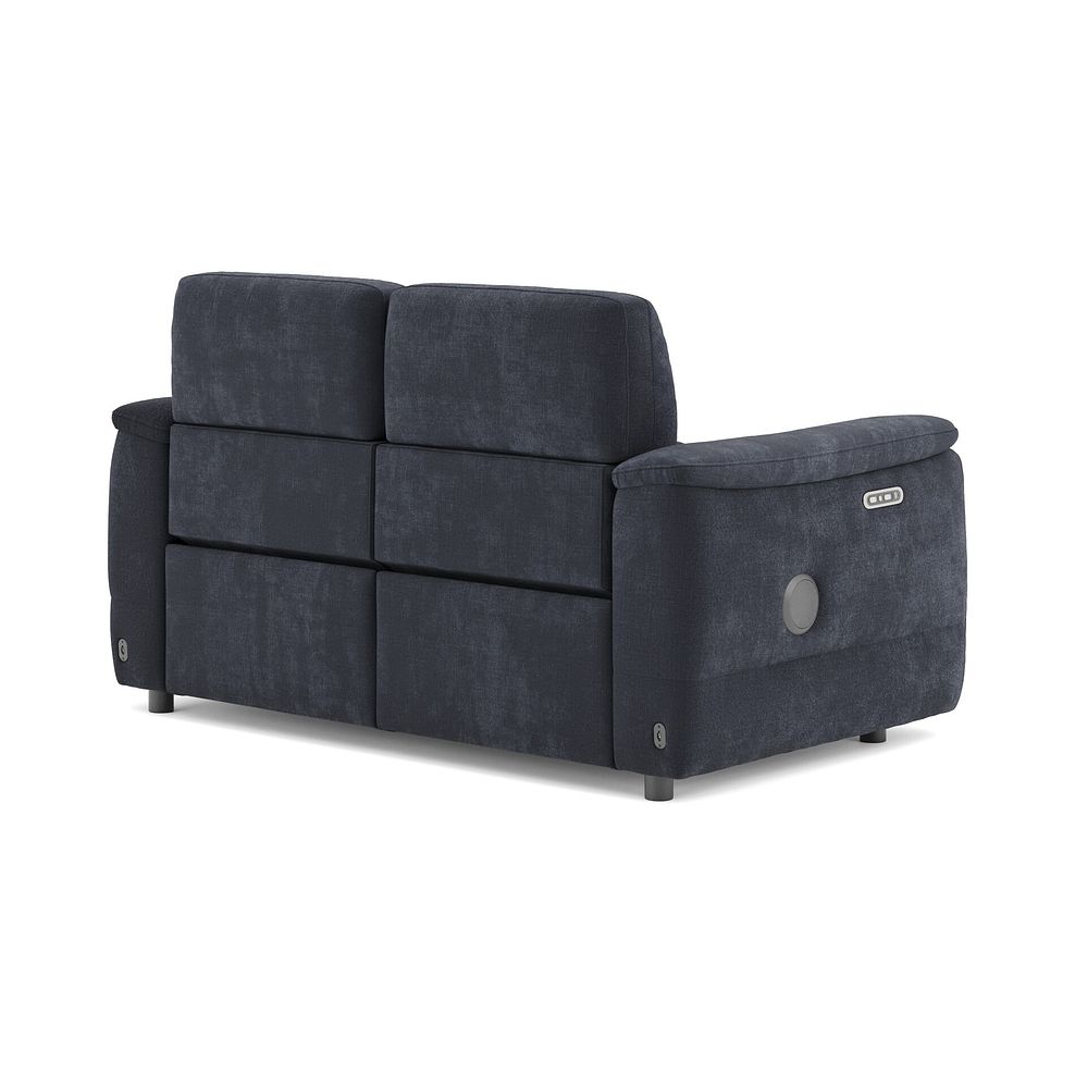 Phoenix 2 Seater Power Recliner Sofa with Adjustable Power Headrests and Speakers in  Manhattan Indigo Fabric 5