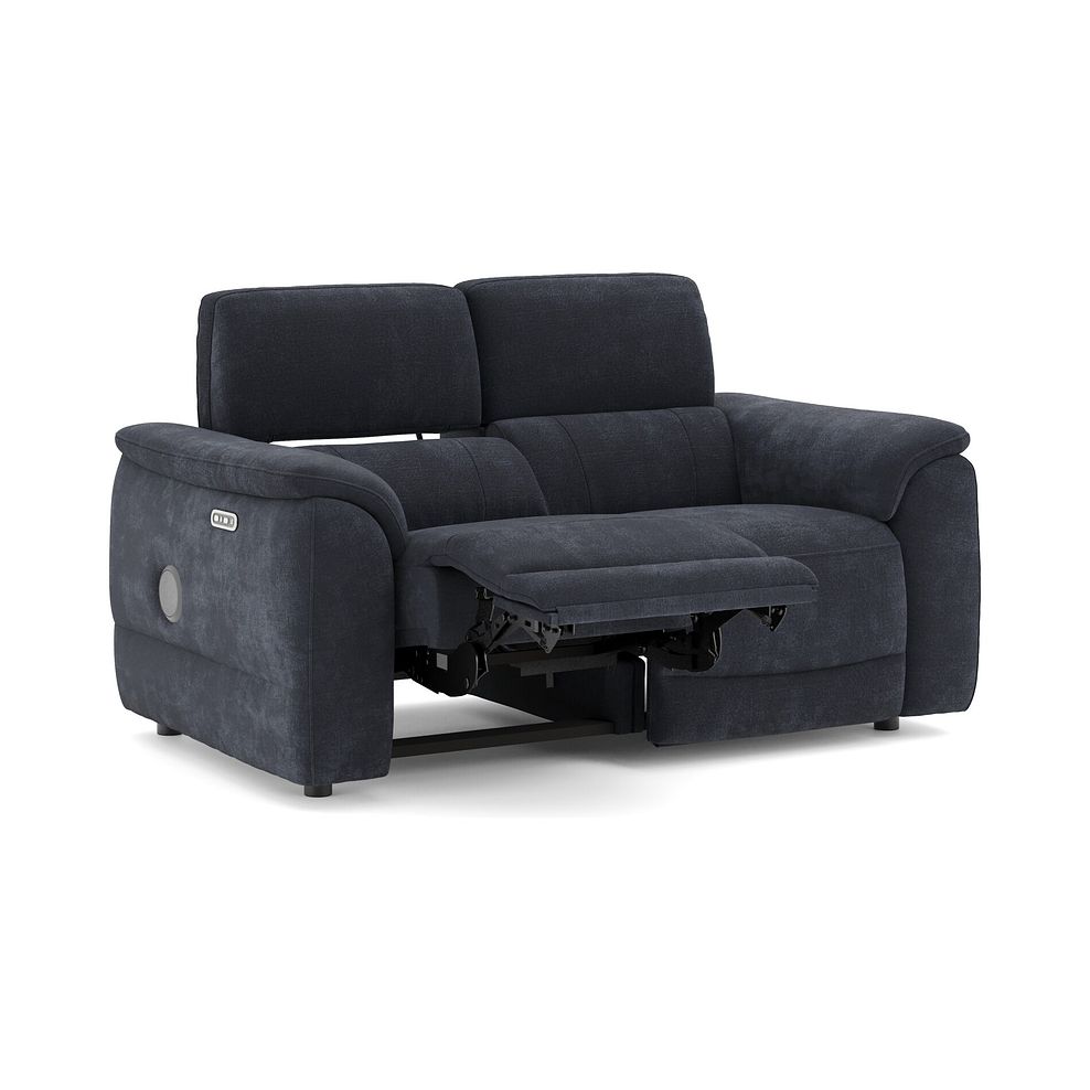 Phoenix 2 Seater Power Recliner Sofa with Adjustable Power Headrests and Speakers in  Manhattan Indigo Fabric 3