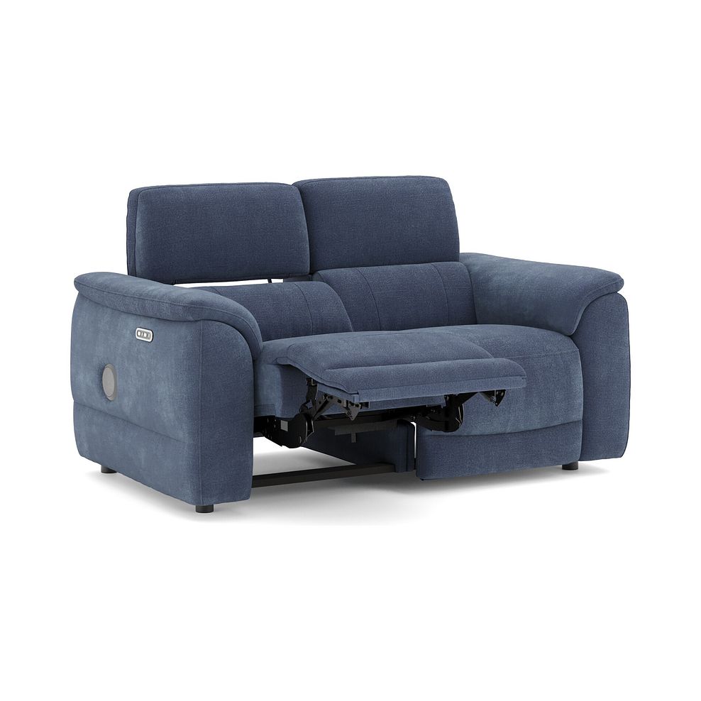 Phoenix 2 Seater Power Recliner Sofa with Adjustable Power Headrests and Speakers in  Manhattan Navy Fabric 3