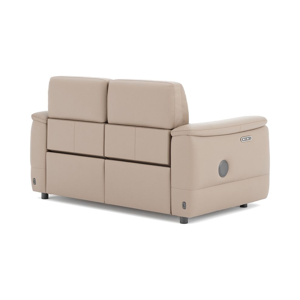 Phoenix 2 Seater Power Recliner Sofa with Adjustable Power Headrests and Speakers in  Mushroom Leather 5