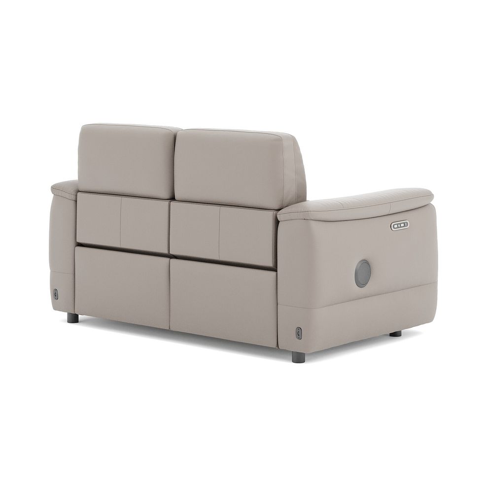 Phoenix 2 Seater Power Recliner Sofa with Adjustable Power Headrests and Speakers in  Oyster Leather 5