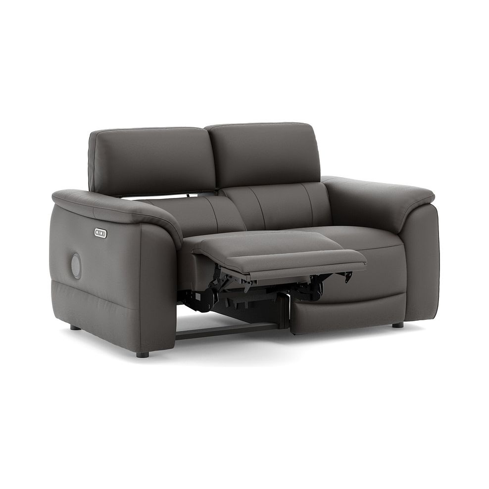 Phoenix 2 Seater Power Recliner Sofa with Adjustable Power Headrests and Speakers in  Storm Leather 3